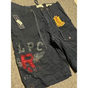 Polo ralph lauren cargo shorts embroidered men's heavyweight blue Y2K army 32